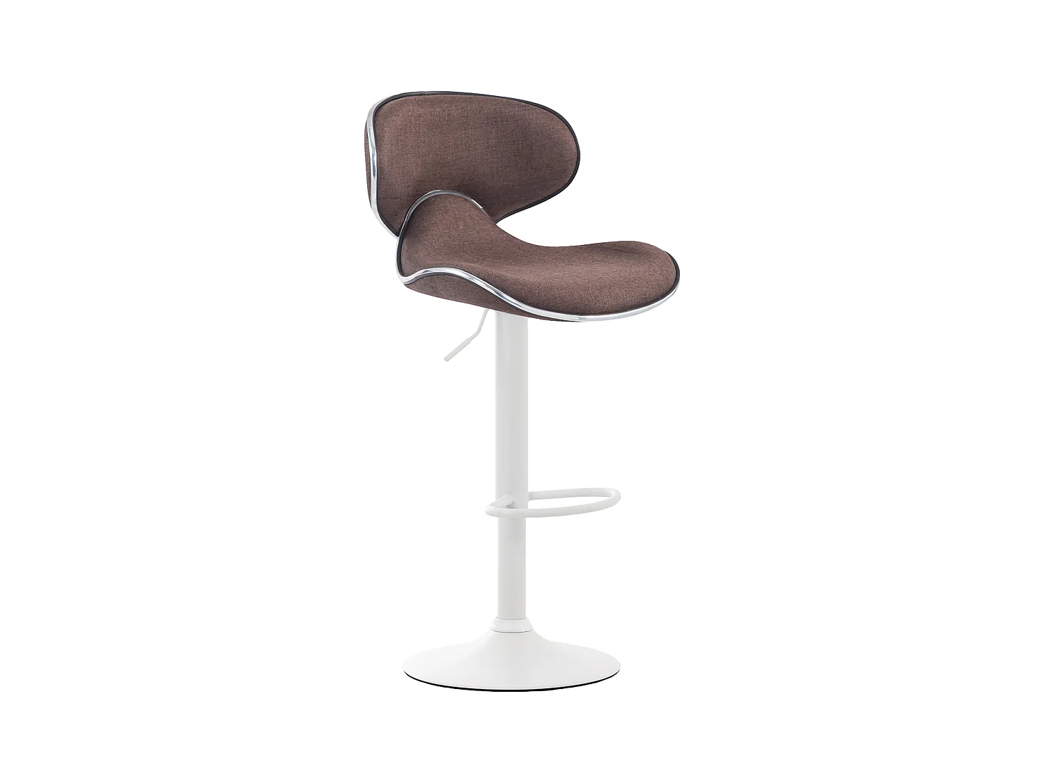 Tabouret de bar - Tissu & Blanc - Marron - Las Vegas V2