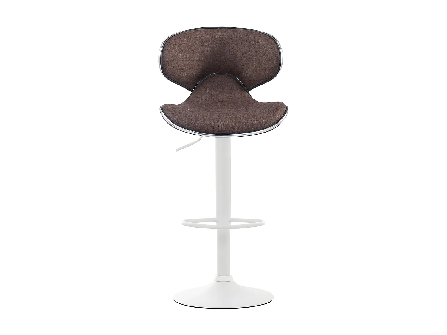 Tabouret de bar - Tissu & Blanc - Marron - Las Vegas V2