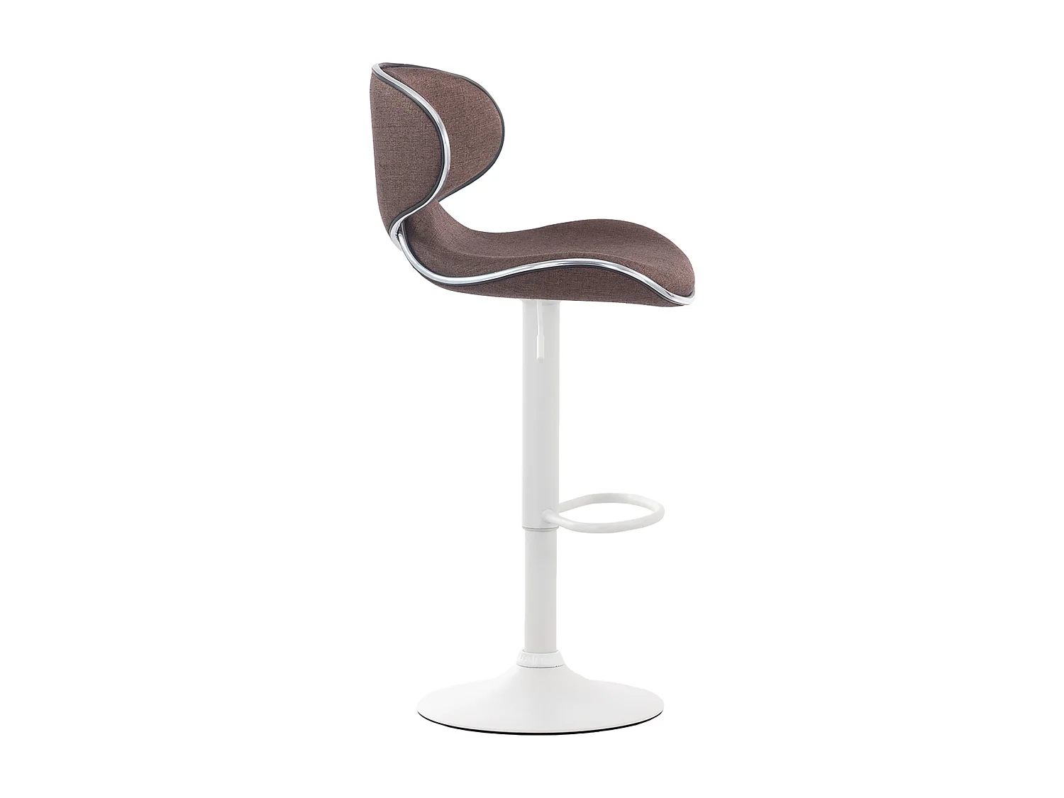 Tabouret de bar - Tissu & Blanc - Marron - Las Vegas V2