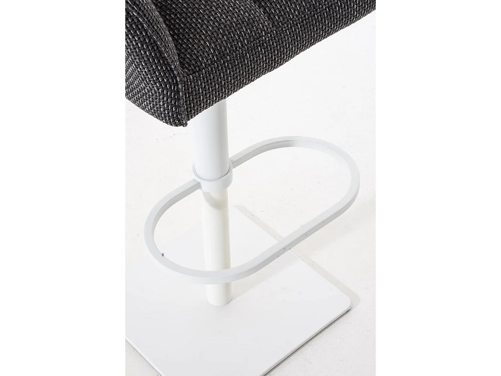 Lot de 2  Tabouret de bar - Tissu & Blanc - Gris titane - Damaso