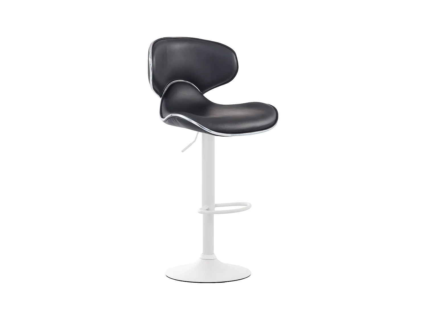 Tabouret de bar - Similicuir & Métal chromé - Noir - Las Vegas V2