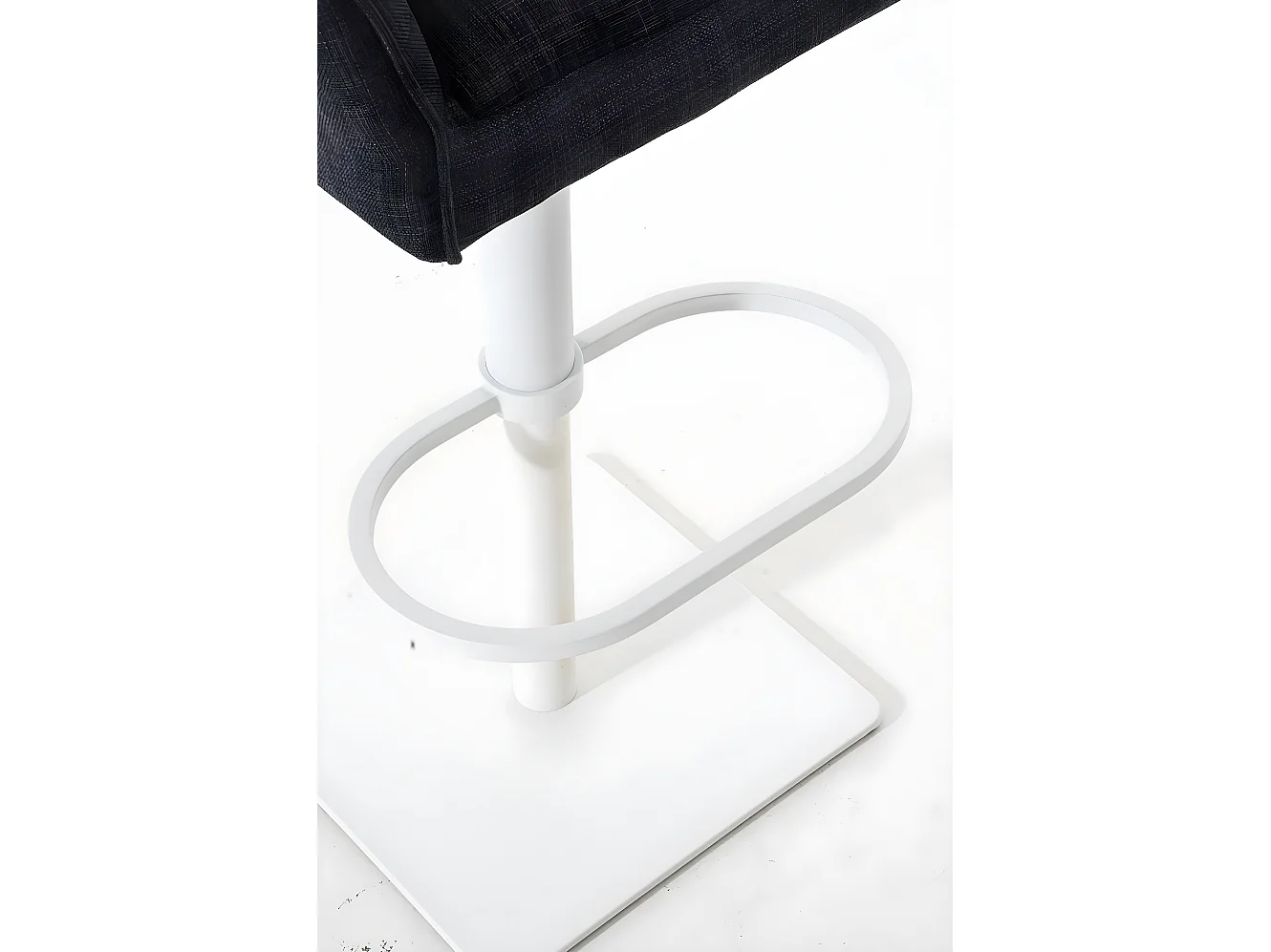 Lot de 2  Tabouret de bar - Tissu & Blanc - Gris foncé - Damaso