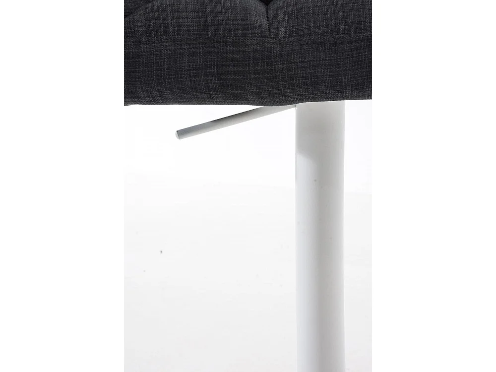 Lot de 2  Tabouret de bar - Tissu & Blanc - Gris foncé - Damaso