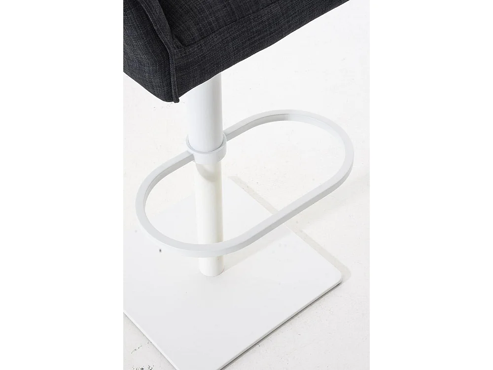 Lot de 2  Tabouret de bar - Tissu & Blanc - Gris foncé - Damaso