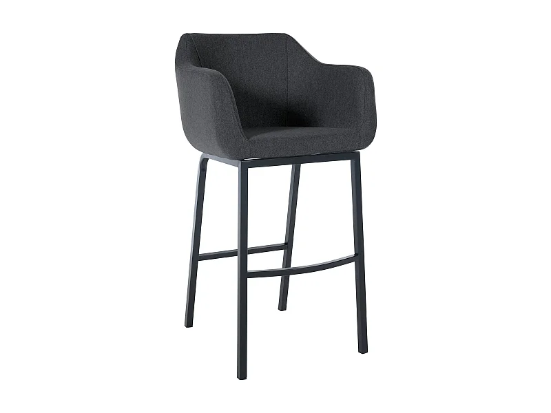 Tabouret de bar - Feutrine & Métal - Gris - Monea