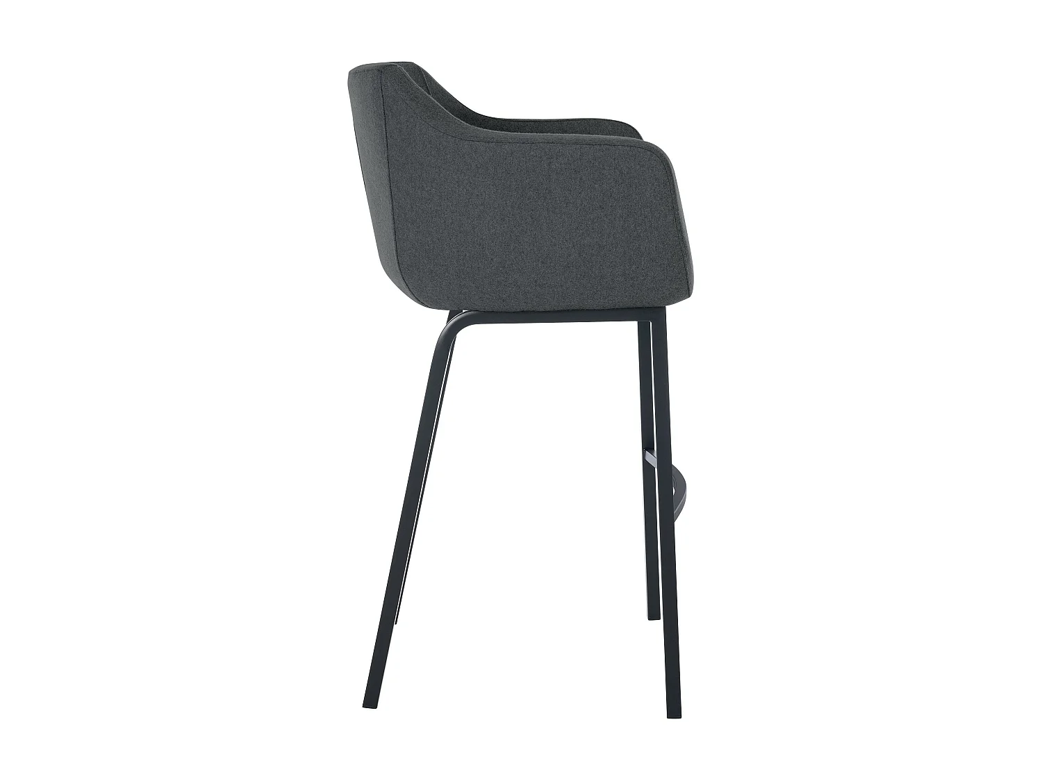 Tabouret de bar - Feutrine & Métal - Gris - Monea