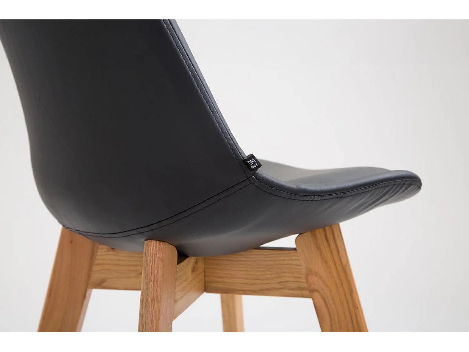 Tabouret de bar - Similicuir & Bois - Noir - Metz