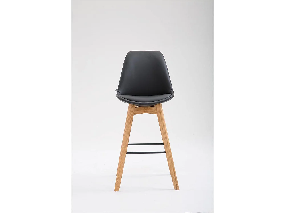 Tabouret de bar - Similicuir & Bois - Noir - Metz