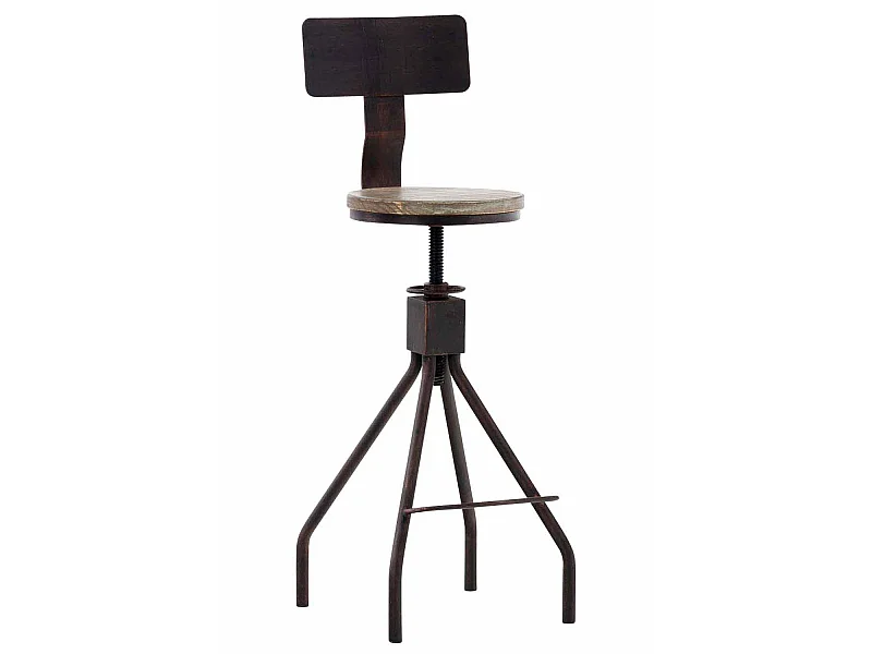 Tabouret de bar - Métal & Blanc - Bronze - Elko
