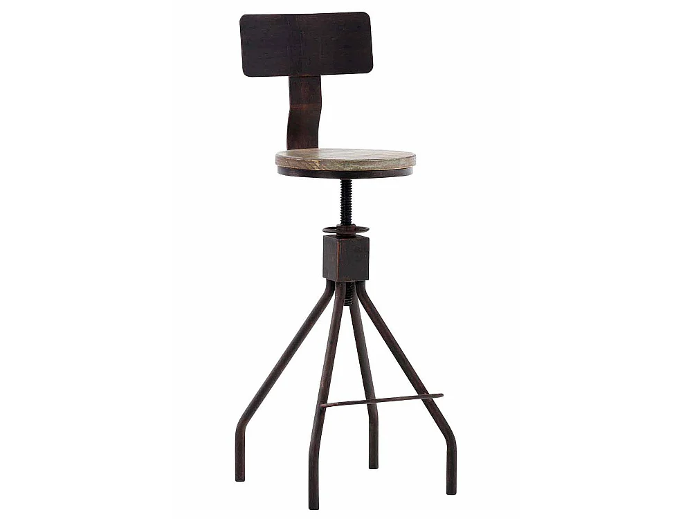 Tabouret de bar - Métal & Blanc - Bronze - Elko