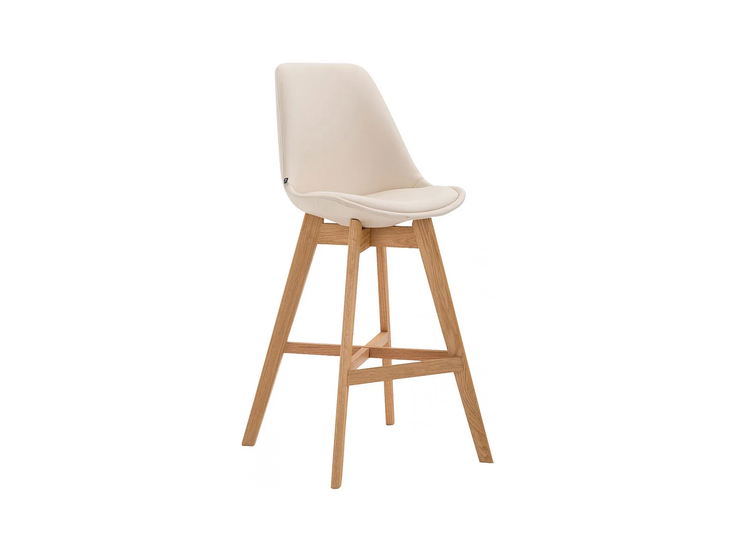 Lot de 2  Tabouret de bar - Similicuir & Nature - Crème - Cannes