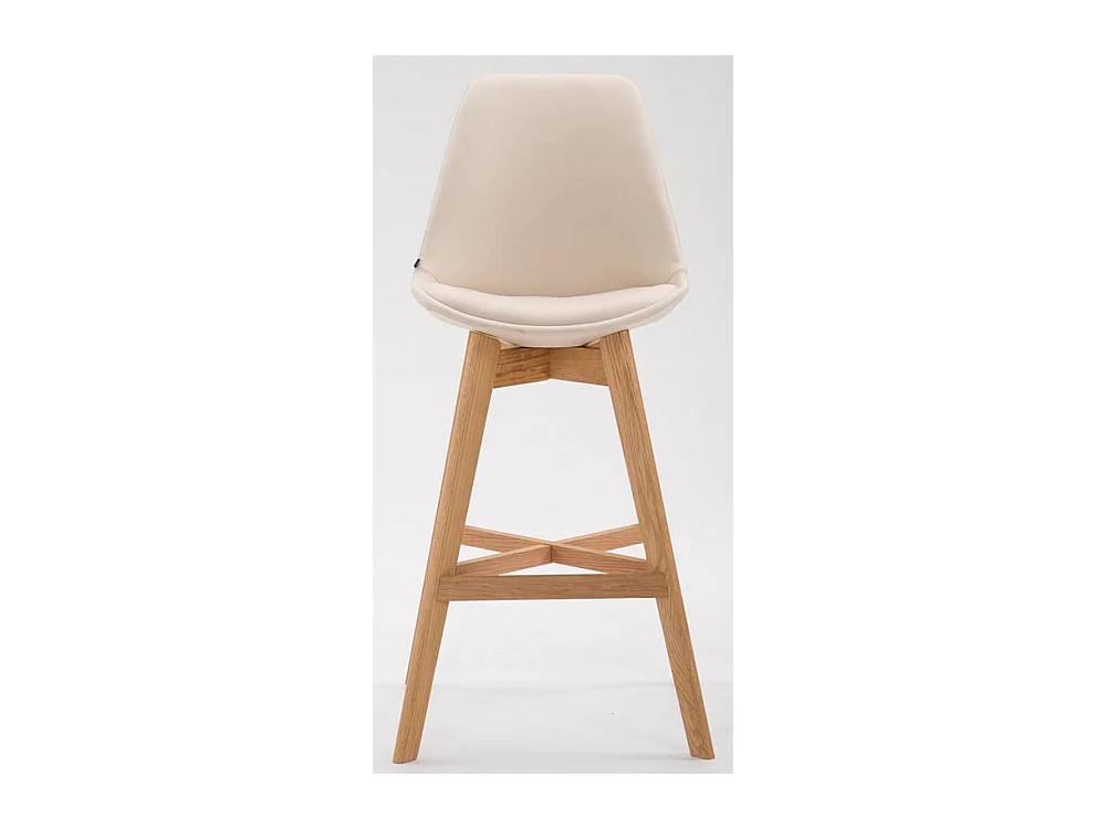 Lot de 2  Tabouret de bar - Similicuir & Nature - Crème - Cannes