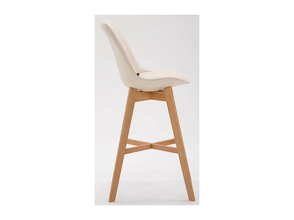 Lot de 2  Tabouret de bar - Similicuir & Nature - Crème - Cannes