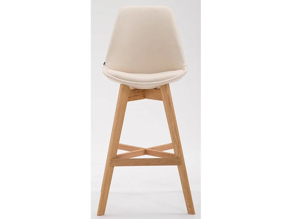 Lot de 2  Tabouret de bar - Similicuir & Nature - Crème - Cannes