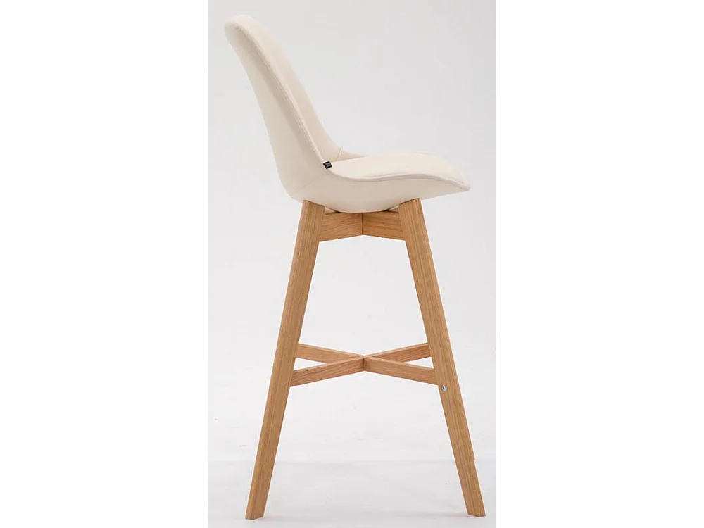 Lot de 2  Tabouret de bar - Similicuir & Nature - Crème - Cannes