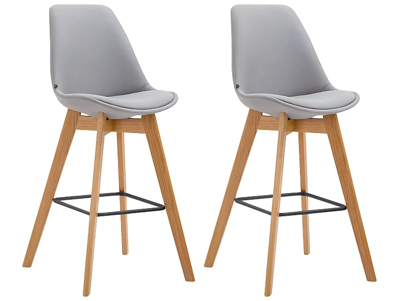 2er Set Barhocker - Stoff & Holz - grau - Metz