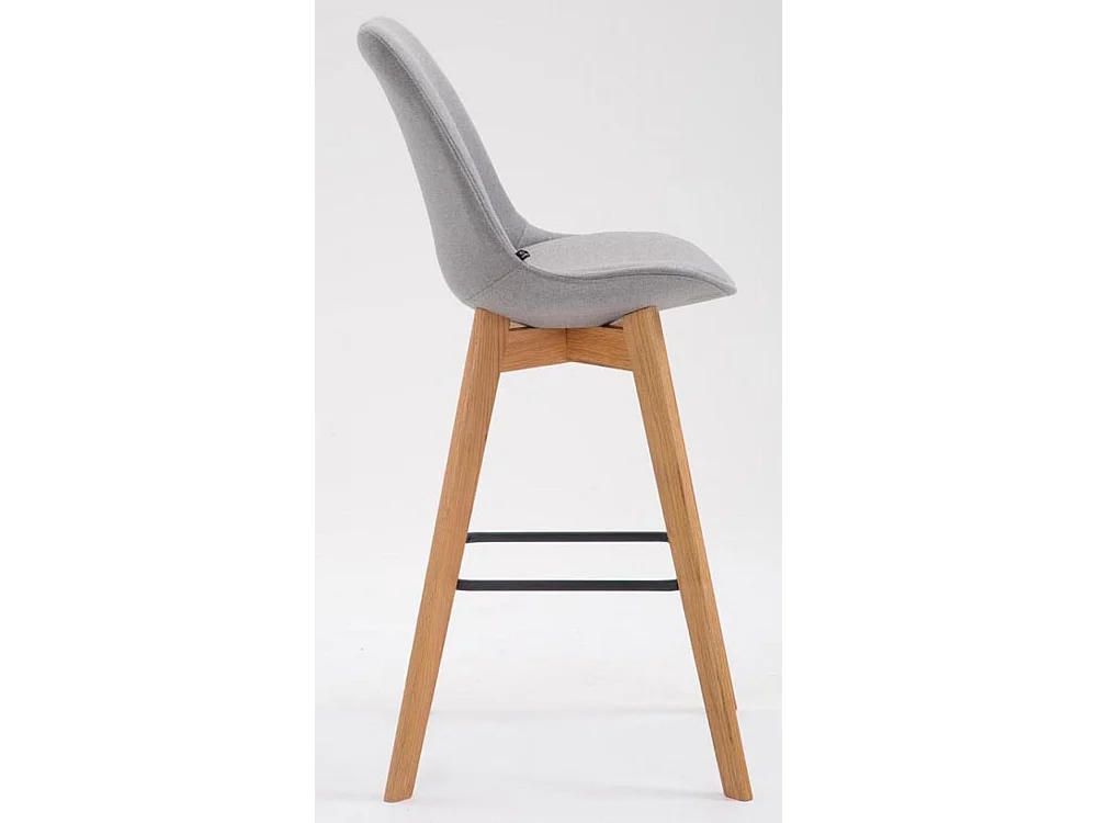 Lot de 2  Tabouret de bar - Tissu & Bois - Gris - Metz