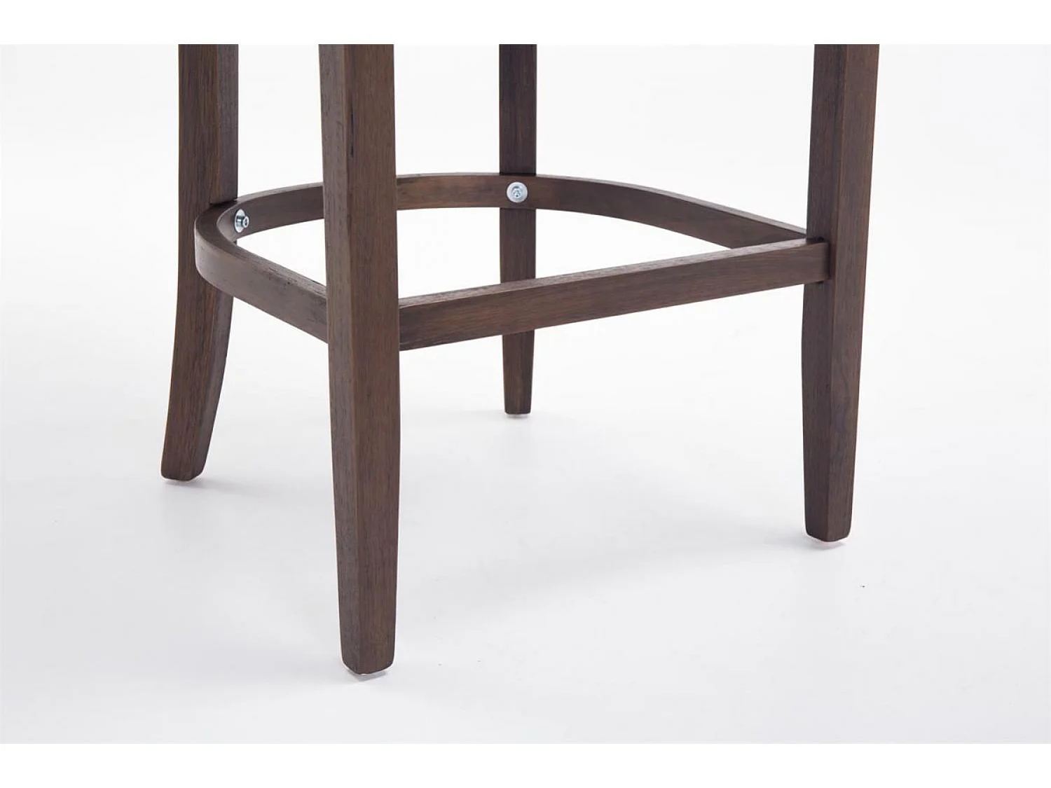 Tabouret de bar - Véritable cuir & Bois - Noir - Lakewood