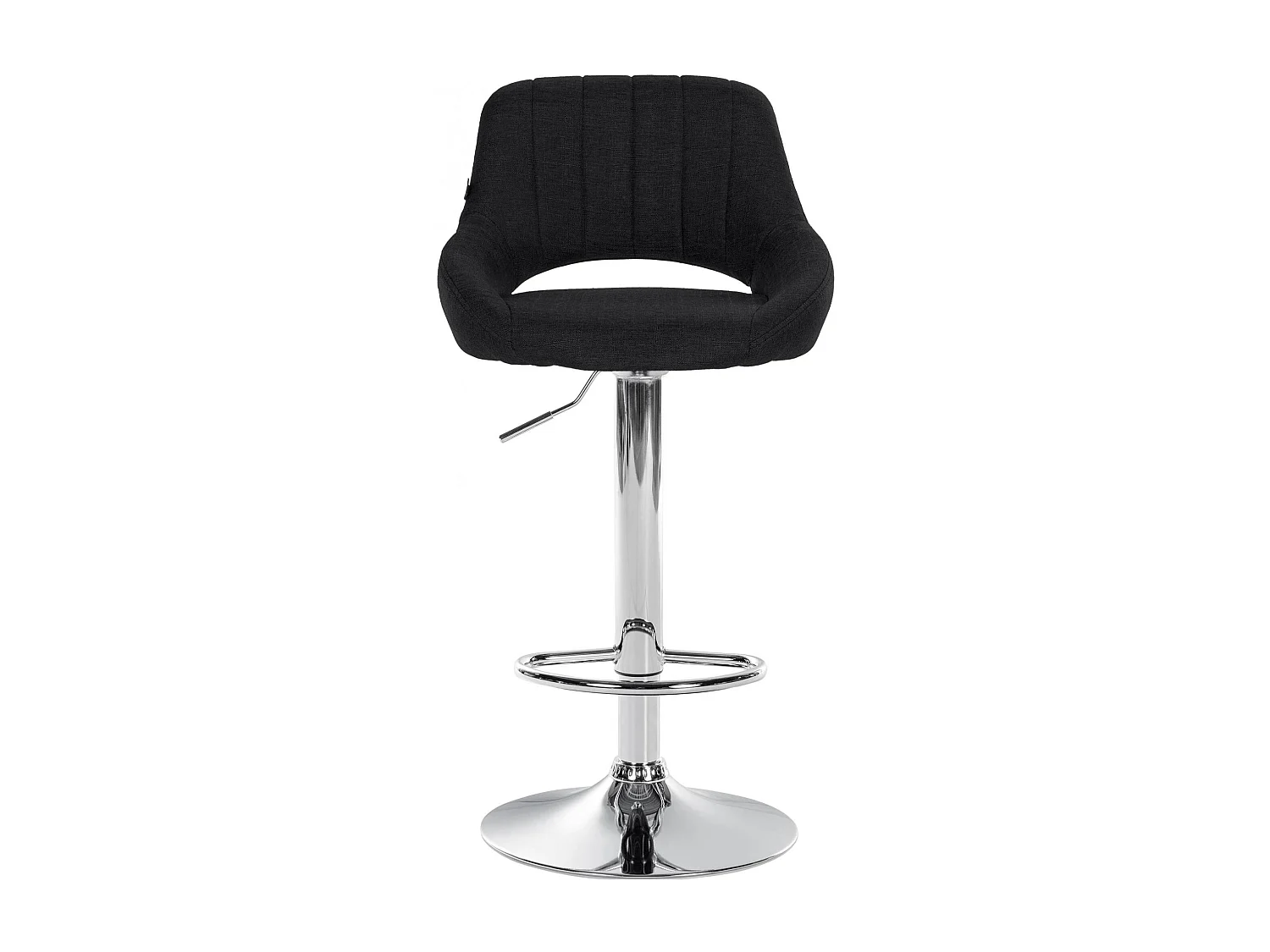Tabouret de bar - Tissu & Chrome - Noir - Milet