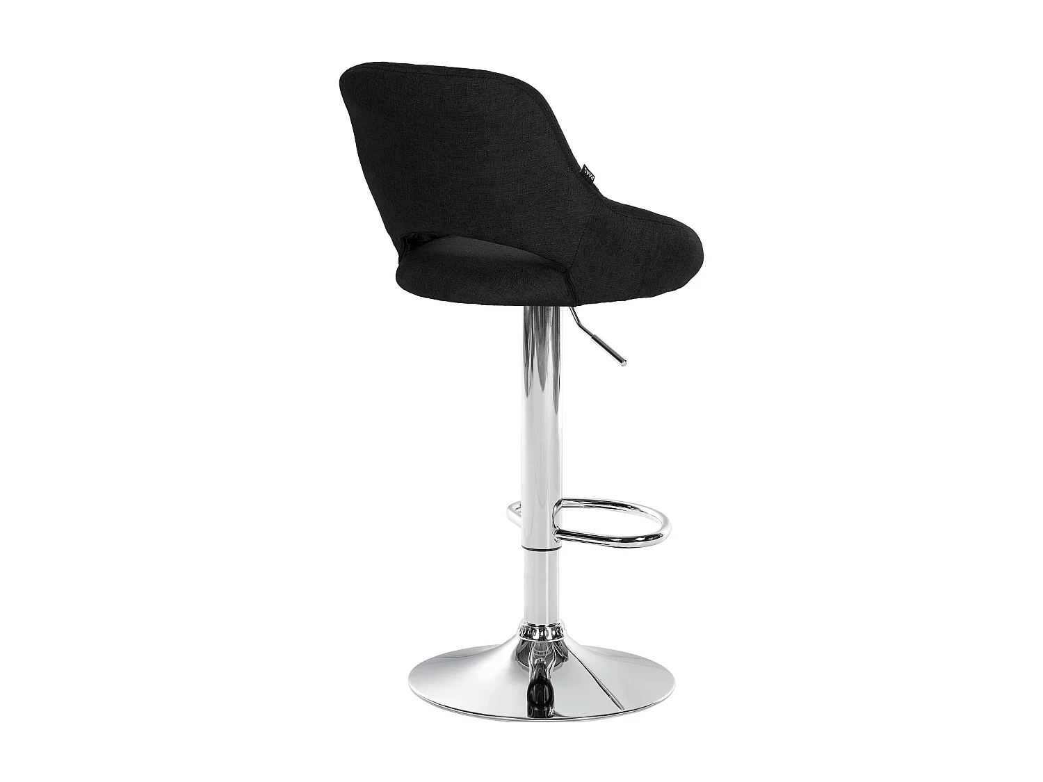 Tabouret de bar - Tissu & Chrome - Noir - Milet