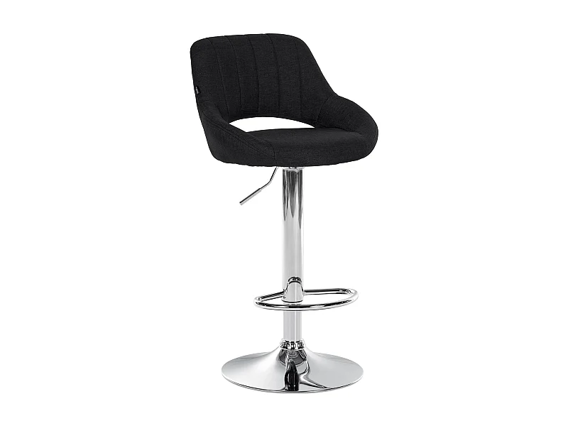 Tabouret de bar - Tissu & Chrome - Noir - Milet