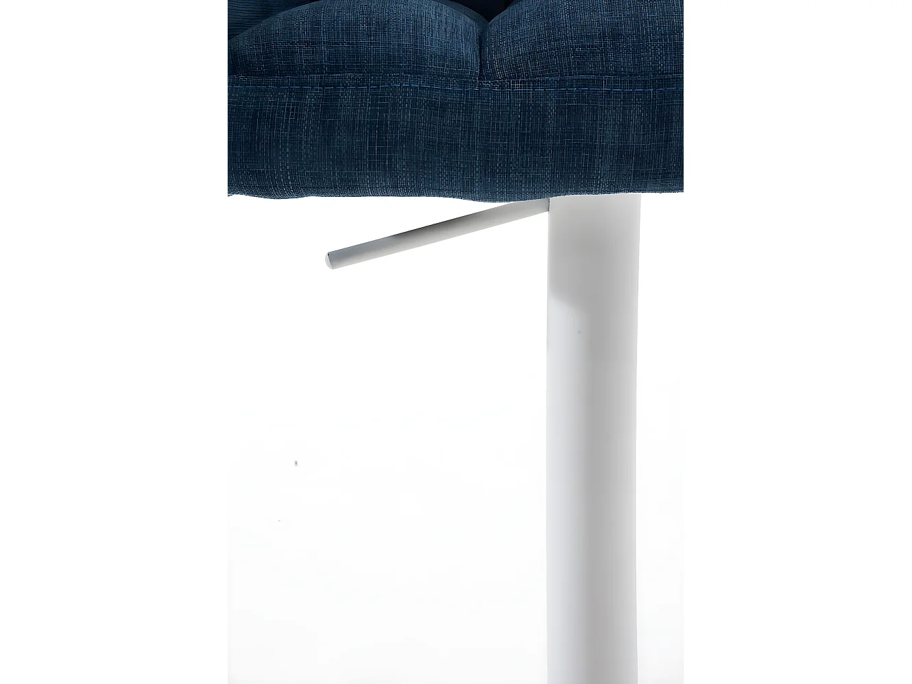 Lot de 2  Tabouret de bar - Tissu & Blanc - Bleu - Damaso