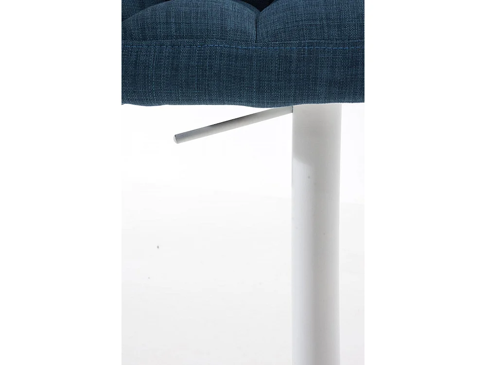 Lot de 2  Tabouret de bar - Tissu & Blanc - Bleu - Damaso