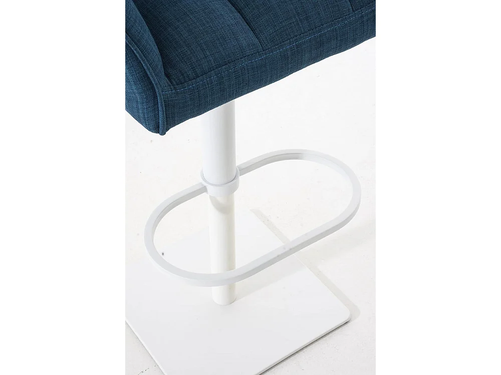 Lot de 2  Tabouret de bar - Tissu & Blanc - Bleu - Damaso
