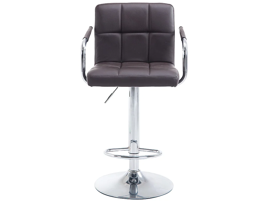 Lot de 2  Tabouret de bar - Similicuir & Métal - Marron - Lucy V2