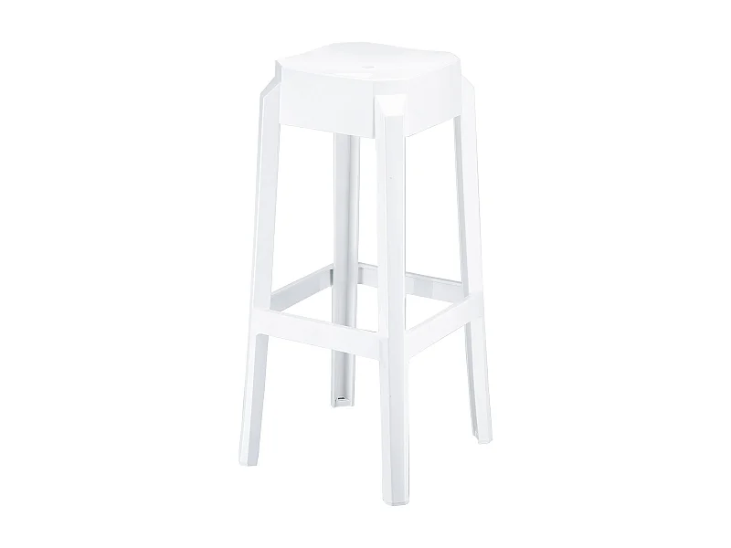 Tabouret de bar - Plastique & Plastique - Blanc vernis - FOX