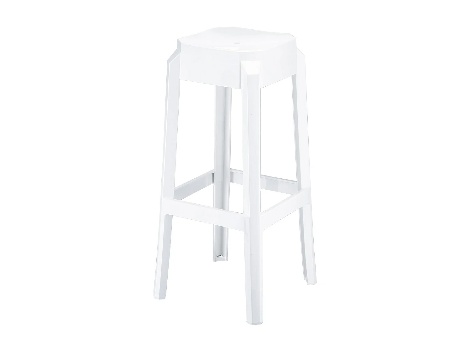 Tabouret de bar - Plastique & Plastique - Blanc vernis - FOX