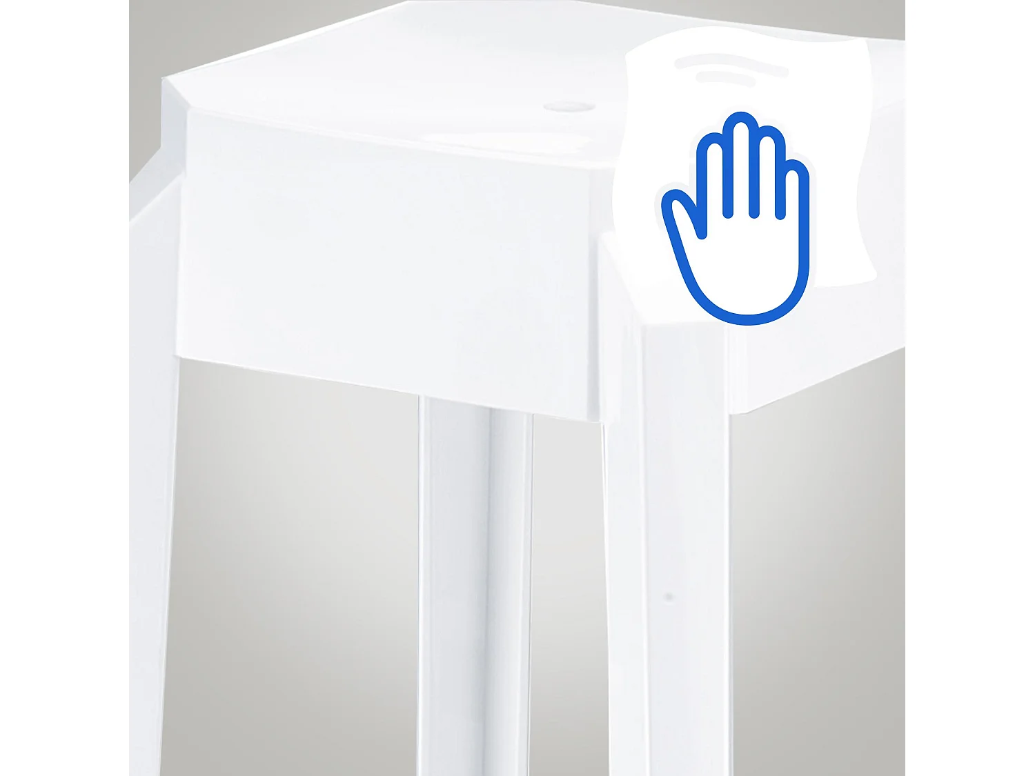 Tabouret de bar - Plastique & Plastique - Blanc vernis - FOX