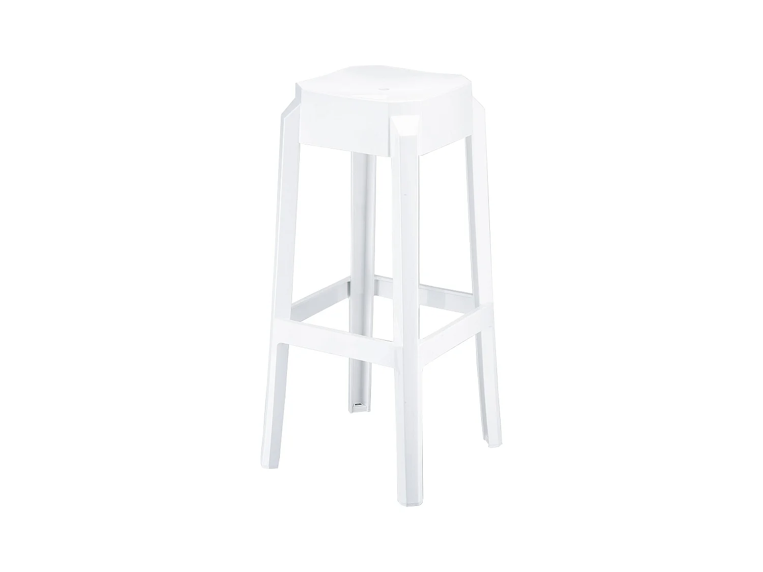 Tabouret de bar - Plastique & Plastique - Blanc vernis - FOX