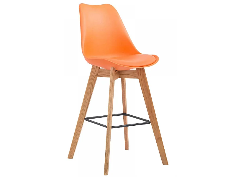 Tabouret de bar - Plastique & Bois - Orange - Metz
