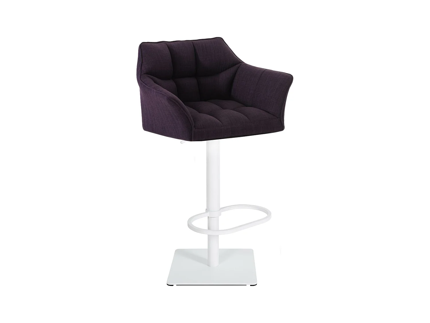Tabouret de bar - Tissu & Blanc - Violet - Damaso