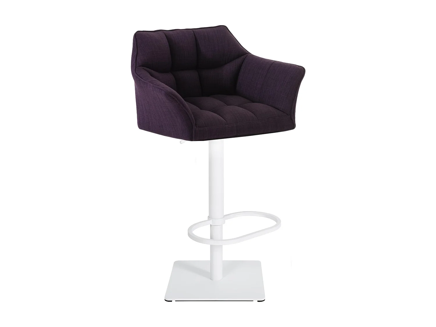 Tabouret de bar - Tissu & Blanc - Violet - Damaso
