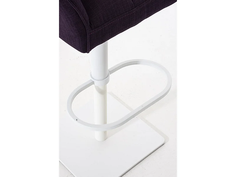 Tabouret de bar - Tissu & Blanc - Violet - Damaso