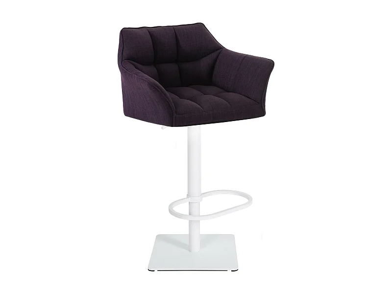 Tabouret de bar - Tissu & Blanc - Violet - Damaso