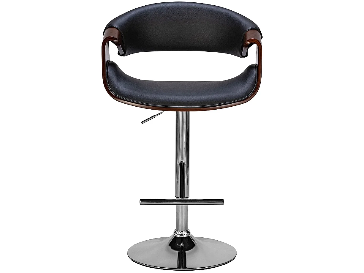 Tabouret de bar - Similicuir - Noyer / Noir - Foley