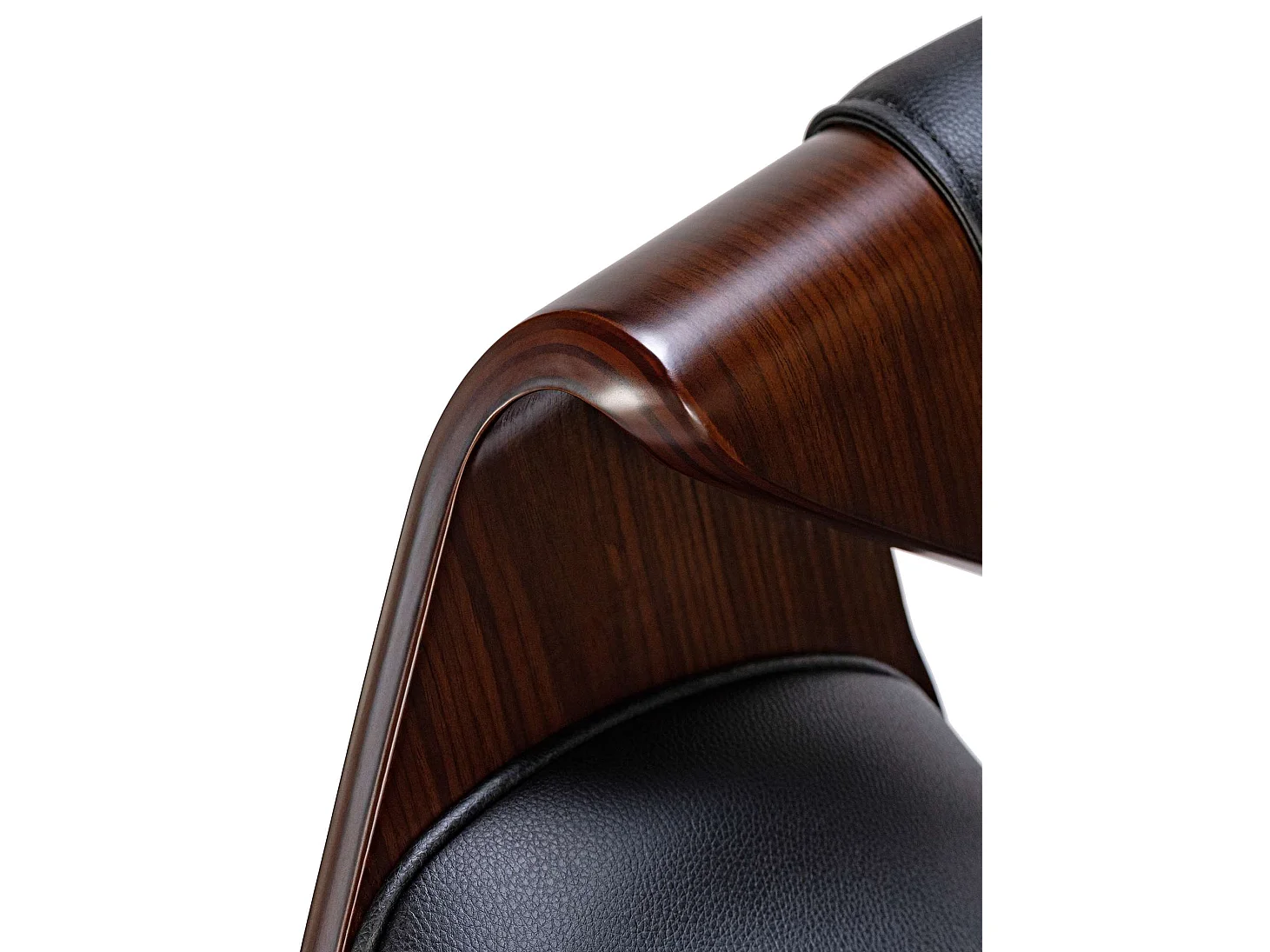 Tabouret de bar - Similicuir - Noyer / Noir - Foley