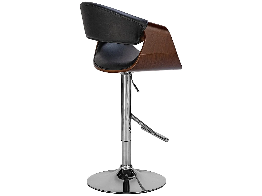 Tabouret de bar - Similicuir - Noyer / Noir - Foley