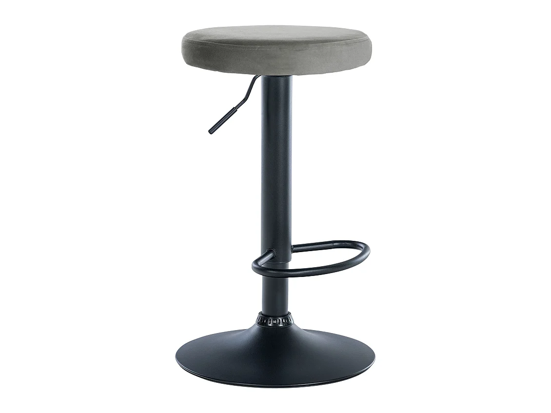 Tabouret de bar - Velours & Noir - Gris - Ponte