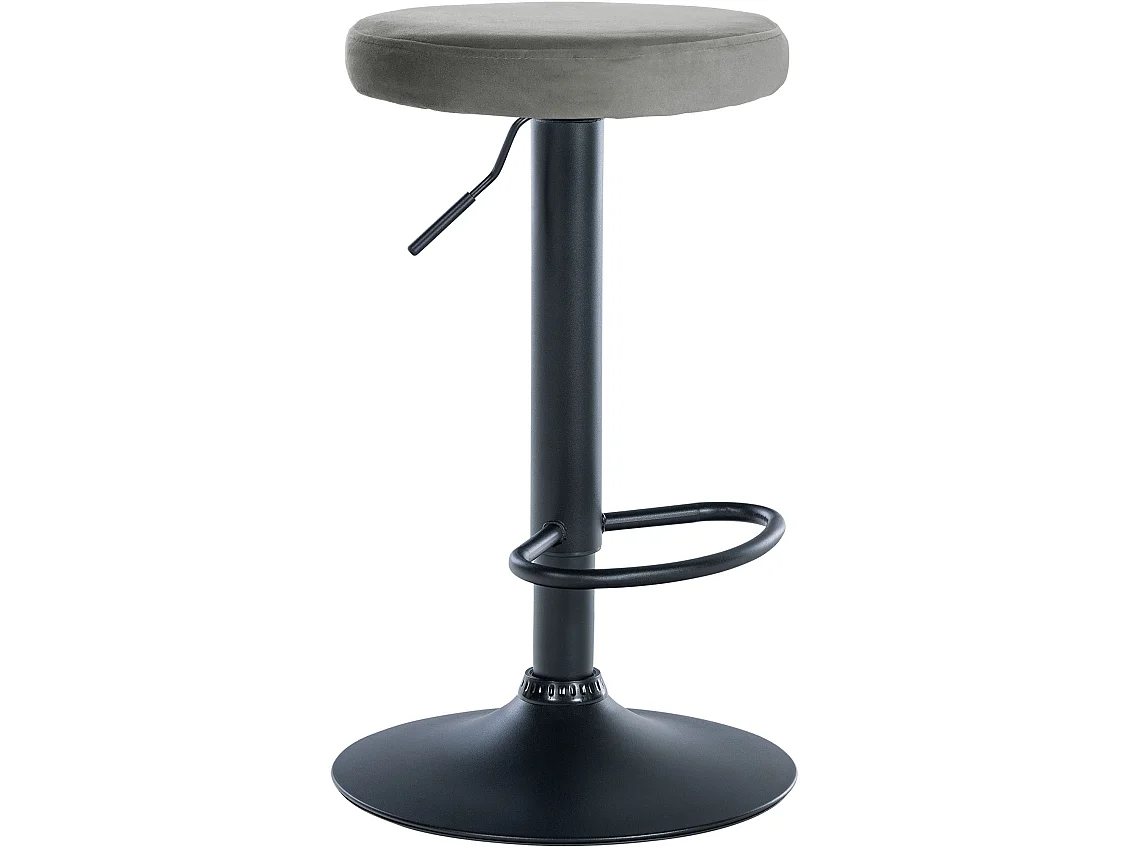 Tabouret de bar - Velours & Noir - Gris - Ponte