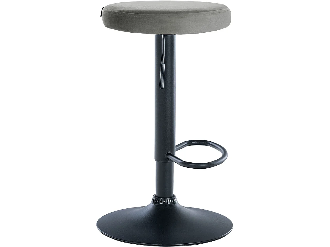 Tabouret de bar - Velours & Noir - Gris - Ponte
