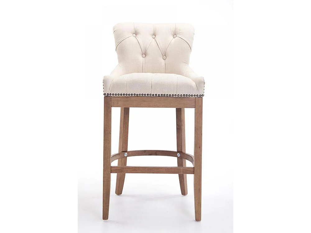 Lot de 2  Tabouret de bar - Tissu & Antique clair - Crème - Lakewood