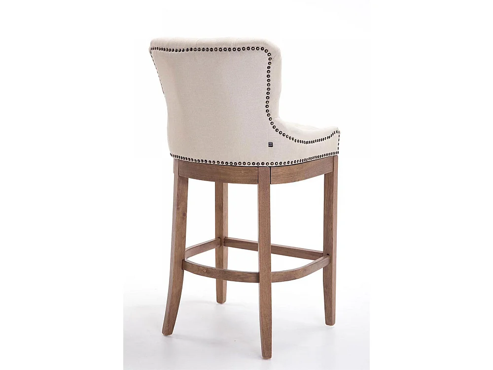 Lot de 2  Tabouret de bar - Tissu & Antique clair - Crème - Lakewood