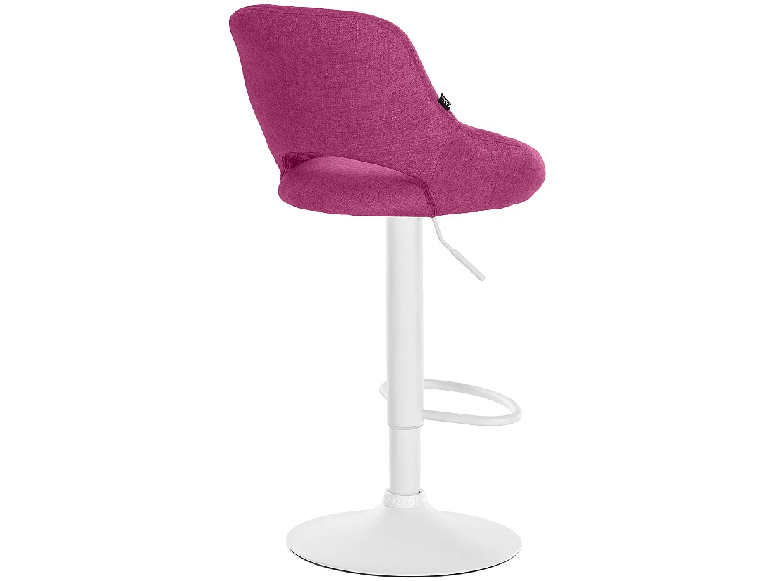 Tabouret de bar - Tissu & Blanc - Violet - Milet