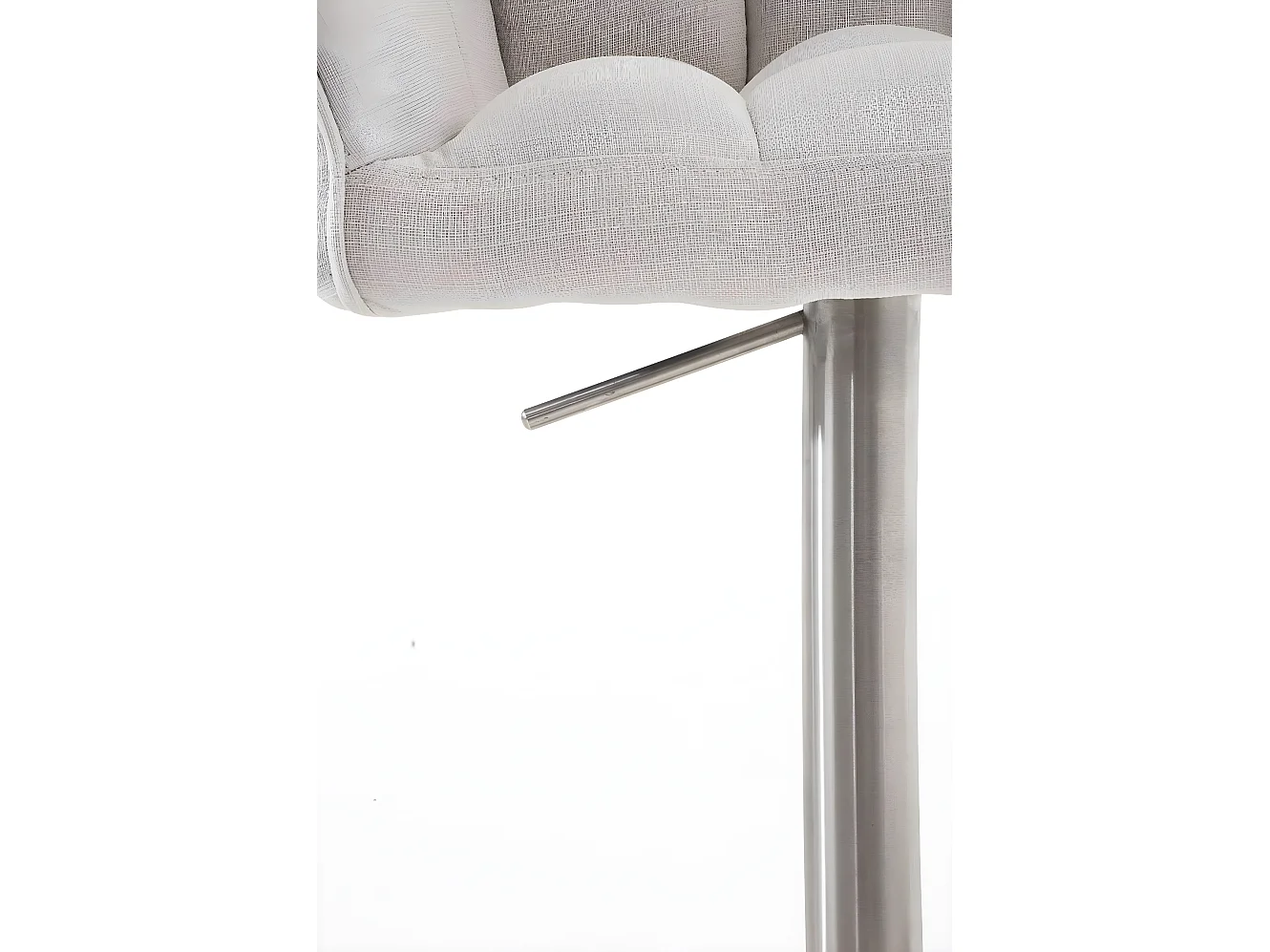 Lot de 2  Tabouret de bar - Tissu & Acier inoxydable - Blanc - Damaso