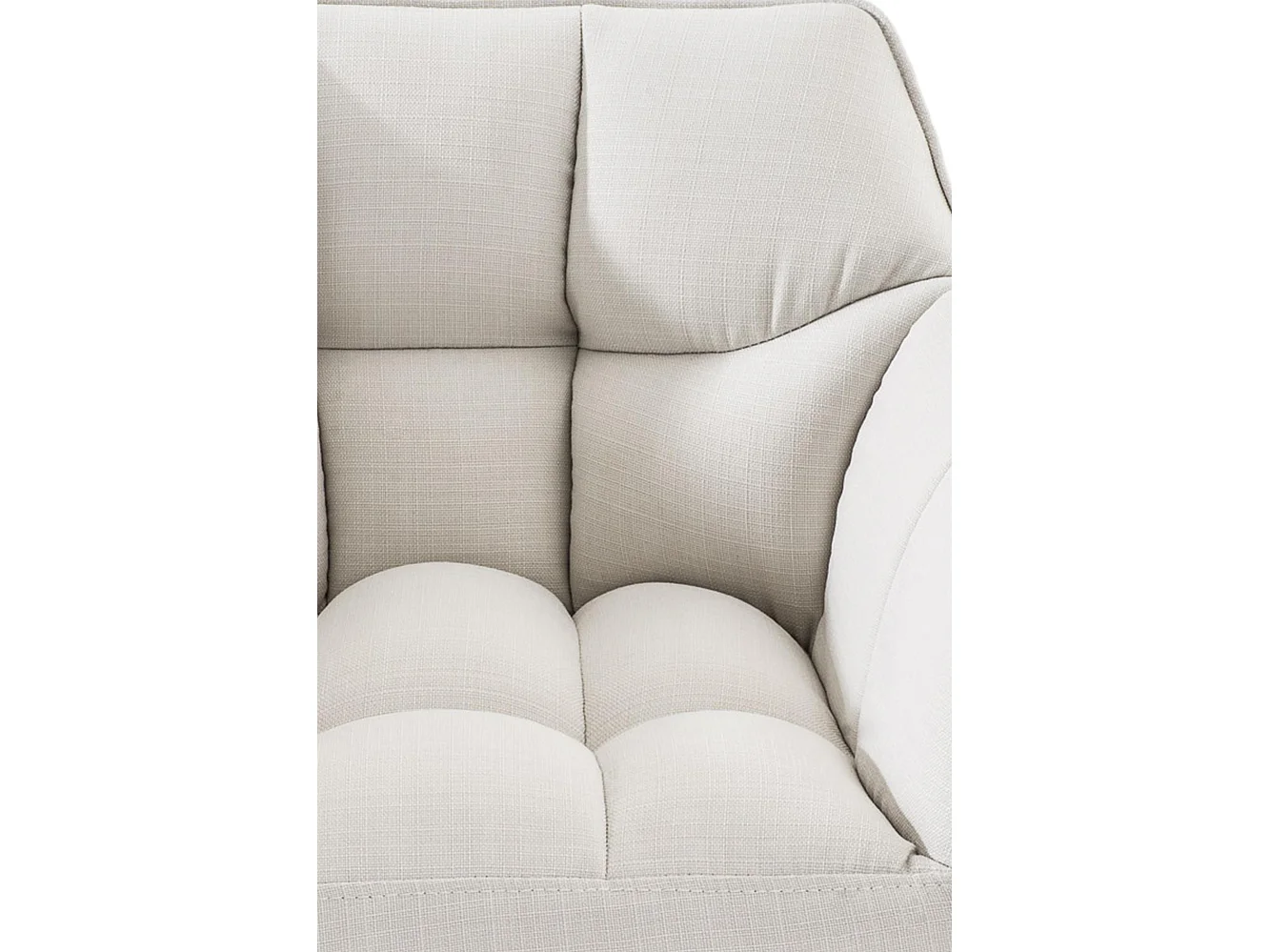 Lot de 2  Tabouret de bar - Tissu & Acier inoxydable - Blanc - Damaso