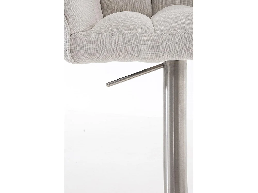 Lot de 2  Tabouret de bar - Tissu & Acier inoxydable - Blanc - Damaso